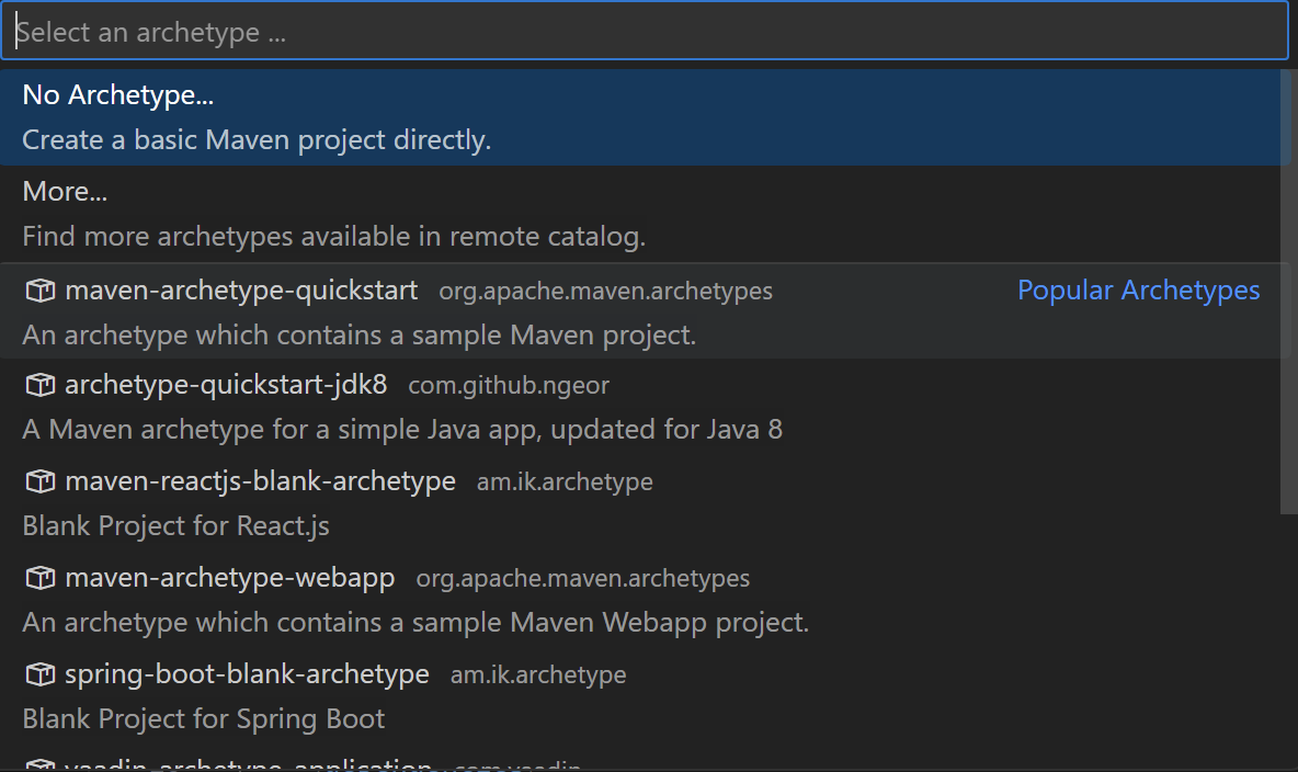 elegimos maven quickstart